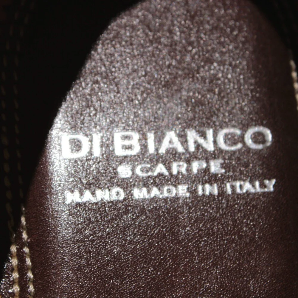 Di Bianco NWD Lace Up Oxford Dress Shoes Size 39.5 (US 6.5) in Brown Leather